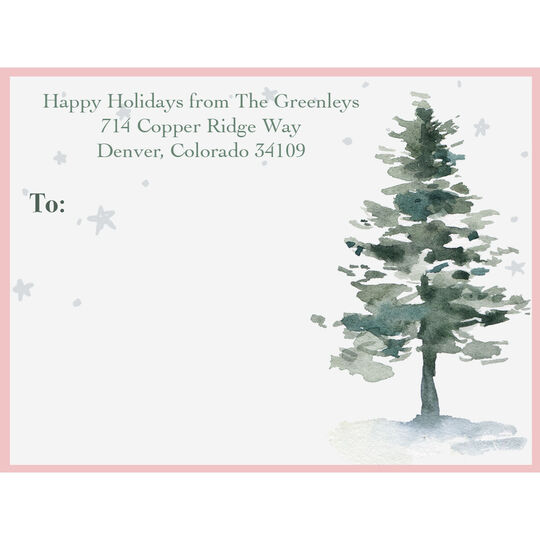 Pink Bordered Lone Pine Shipping Labels