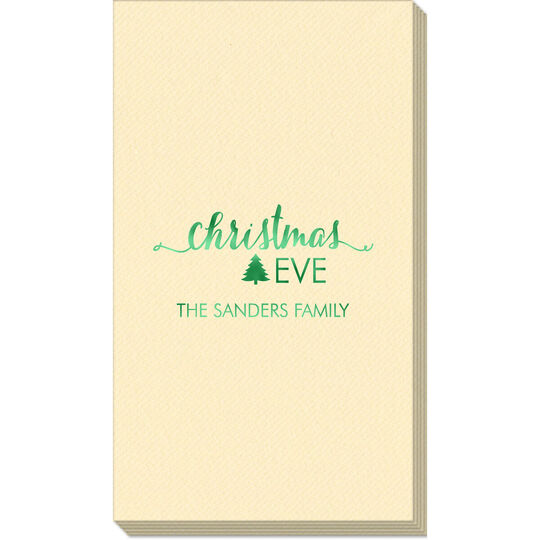 Elegant Christmas Eve Linen Like Guest Towels