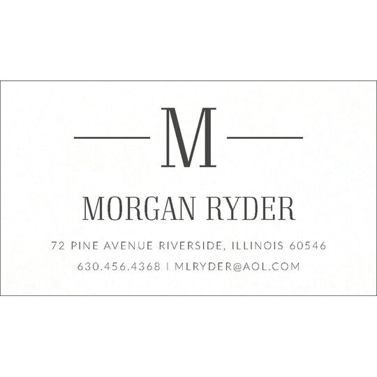 Modern Initial Letterpress Contact Cards
