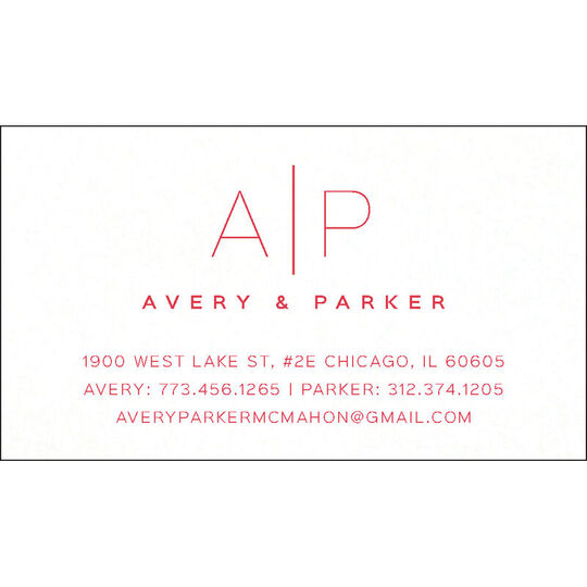Duo Initials Letterpress Business Cards