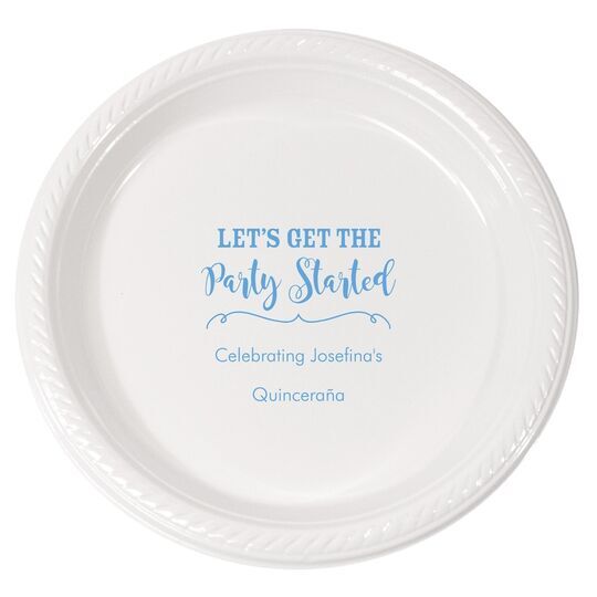 Personalized Let's Get the Party Started Plastic Plates