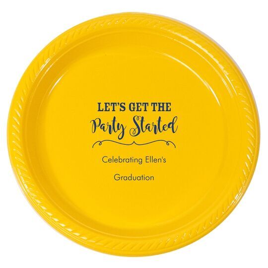 Personalized Let's Get the Party Started Plastic Plates