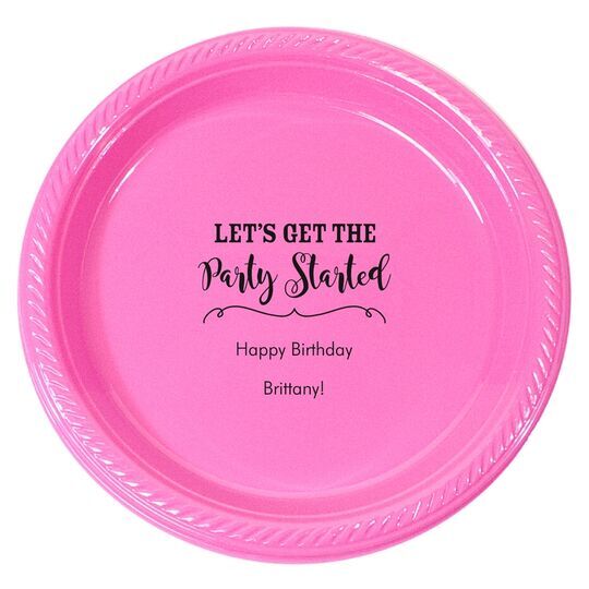 Personalized Let's Get the Party Started Plastic Plates