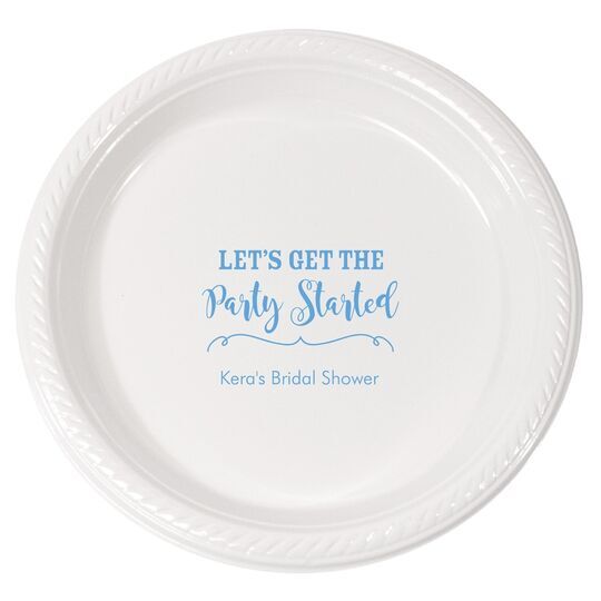 Personalized Let's Get the Party Started Plastic Plates