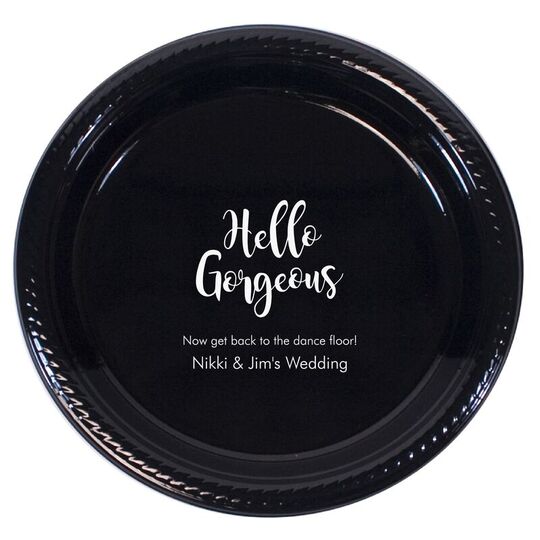 Personalized Hello Gorgeous Plastic Plates