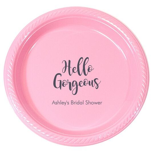 Personalized Hello Gorgeous Plastic Plates