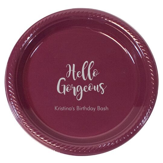 Personalized Hello Gorgeous Plastic Plates