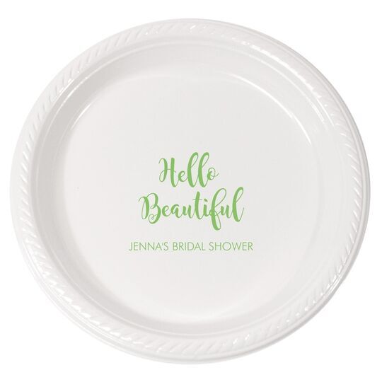 Personalized Hello Beautiful Plastic Plates