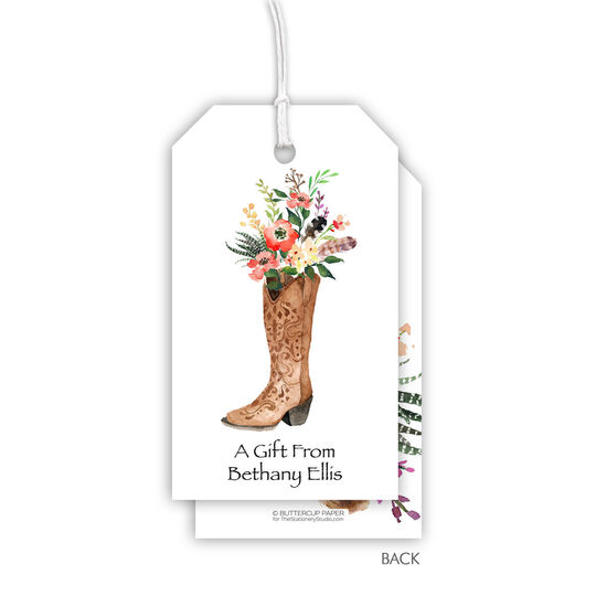 Western Boot Hanging Gift Tags