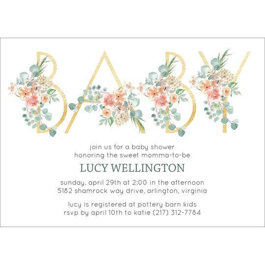 Floral Baby Shower Invitations