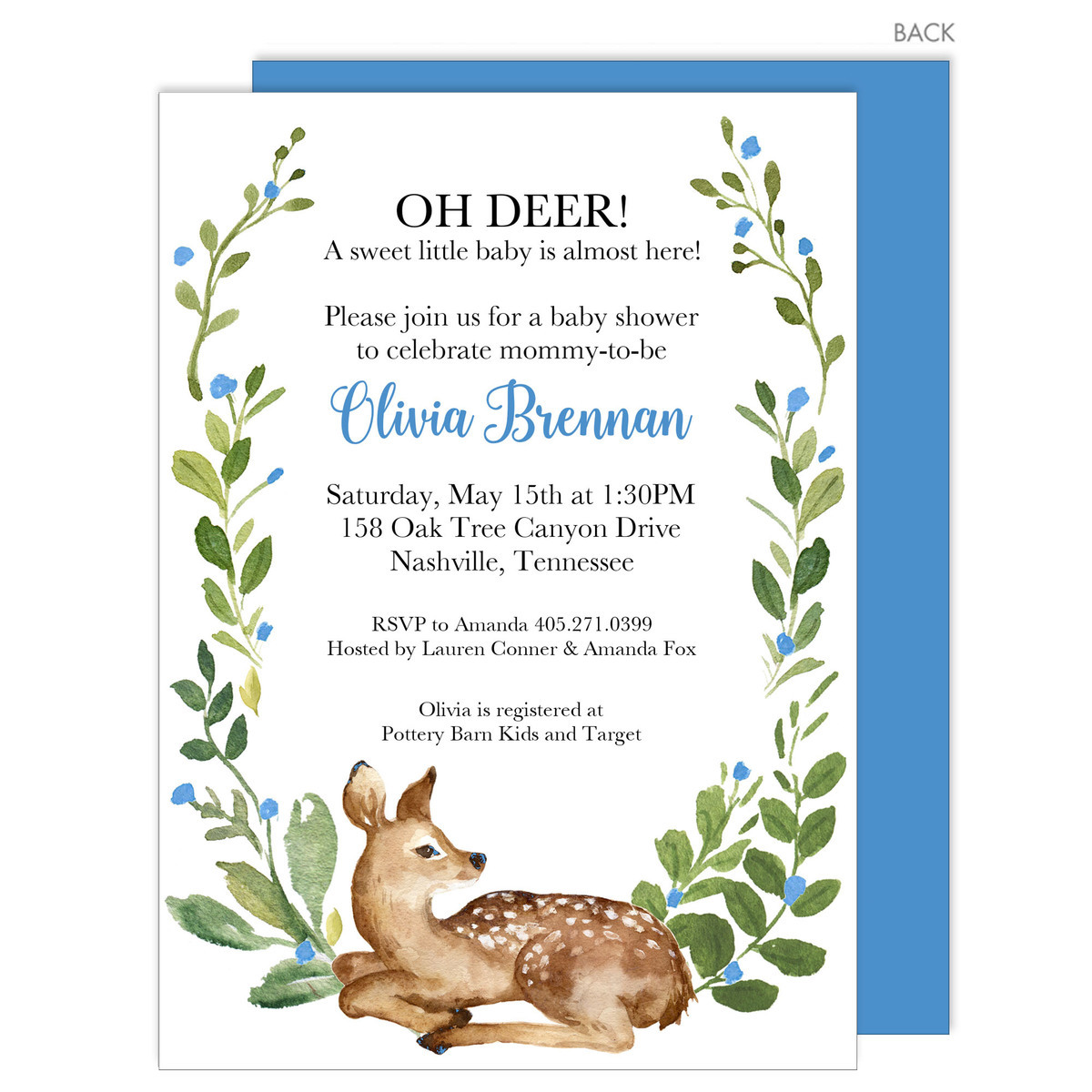 oh deer baby shower invites