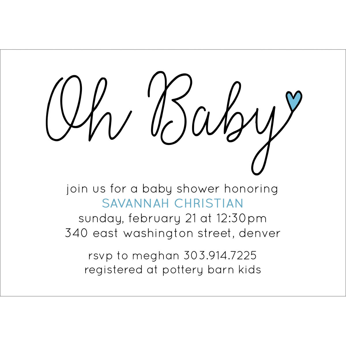 Simple baby shops shower invitation wording