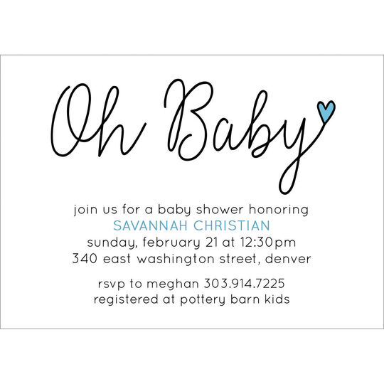 Oh Boy Baby Shower Invitations, Green Balloon