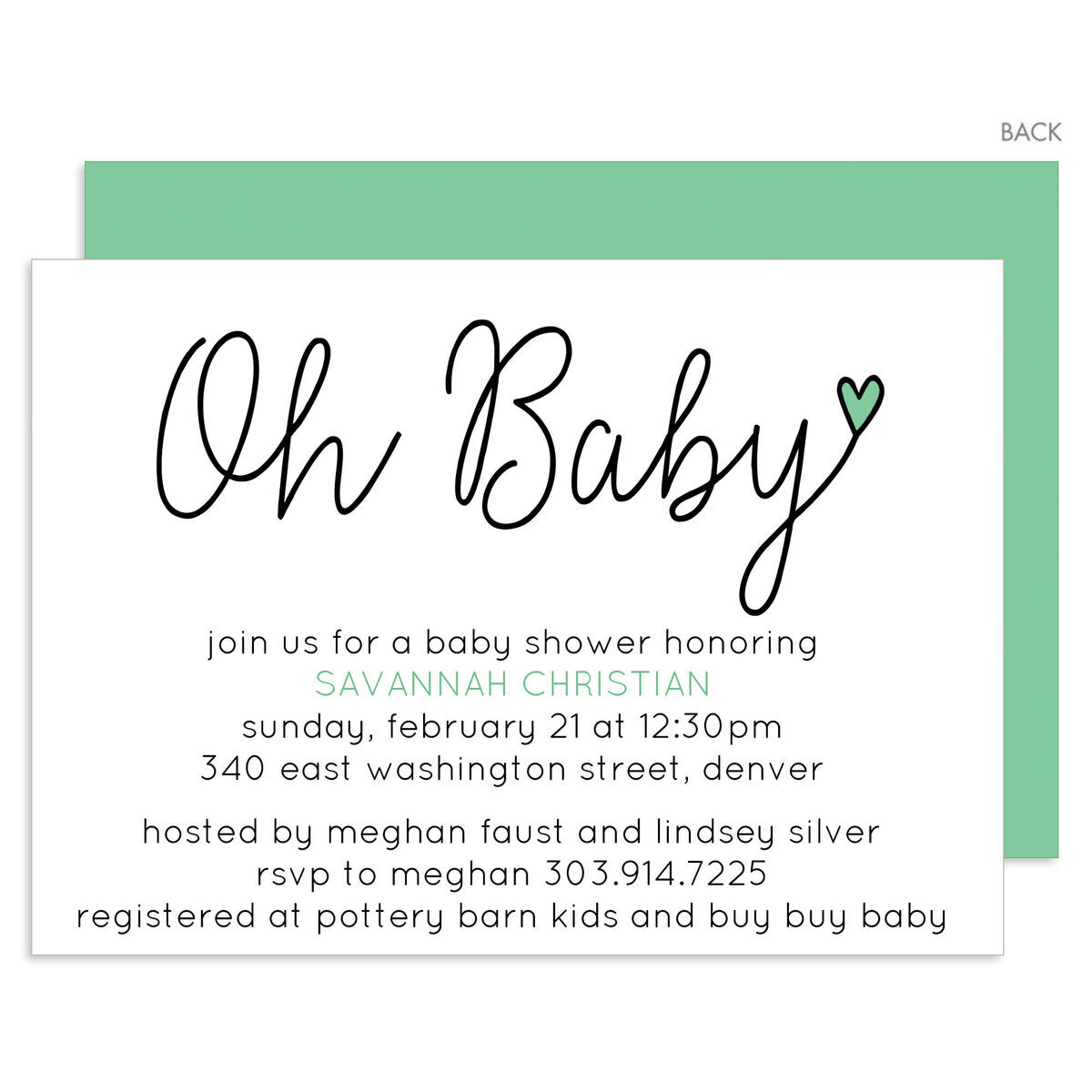 oh baby shower invitations