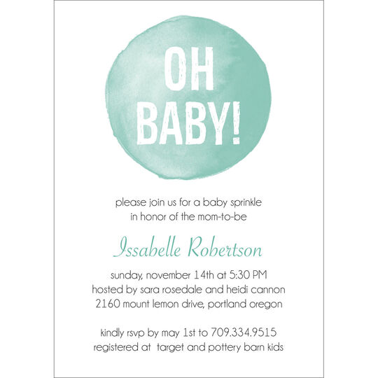 Watercolor Baby Shower Invitations