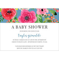 Floral Topper Baby Shower Invitations