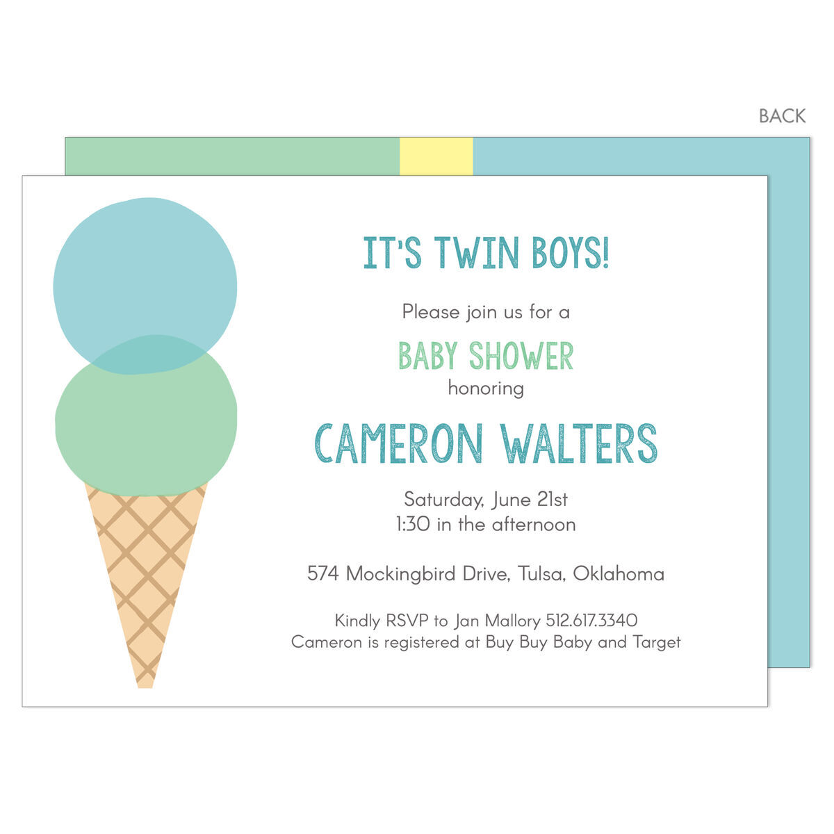 double baby shower invitations