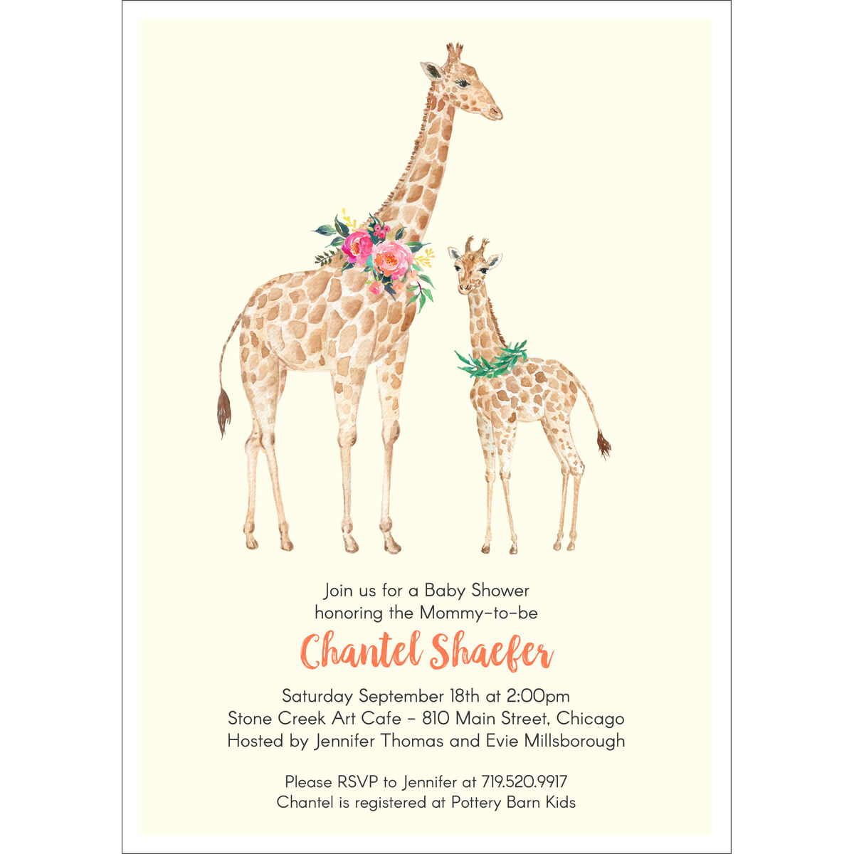 Giraffe Family Personalized Letterpressed Coasters in 2023