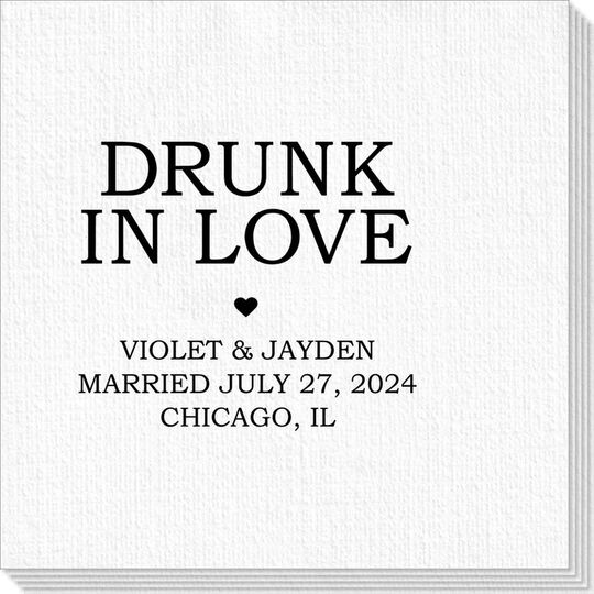 Drunk In Love Heart Luxury Deville Napkins