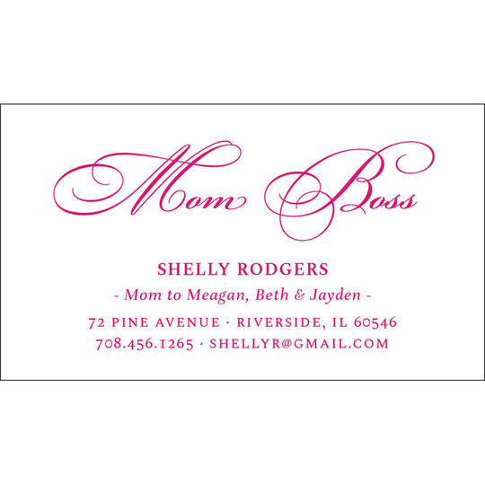 Mom Boss Contact Cards - Raised Ink