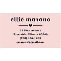 Single Heart Contact Cards - Raised Ink