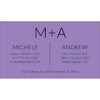 Couples Contact Cards - Raised Ink