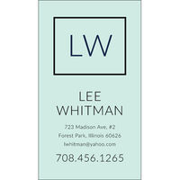 Duo Initial Frame Contact Cards - Raised Ink