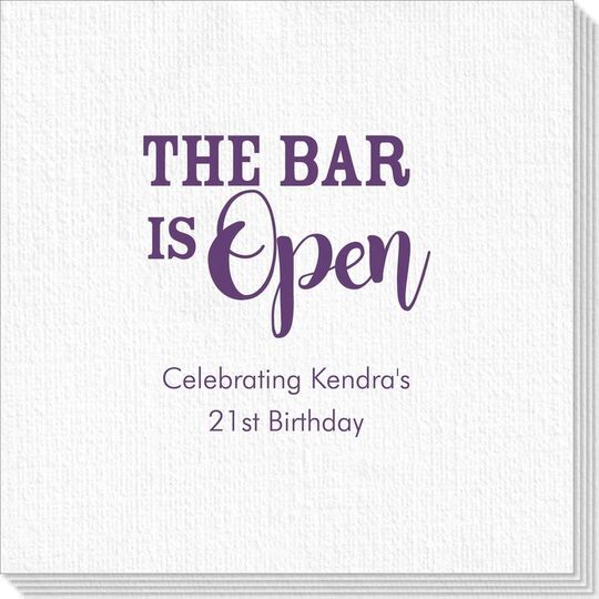 The Bar is Open Luxury Deville Napkins