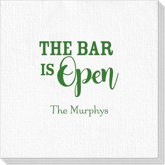 The Bar is Open Luxury Deville Napkins