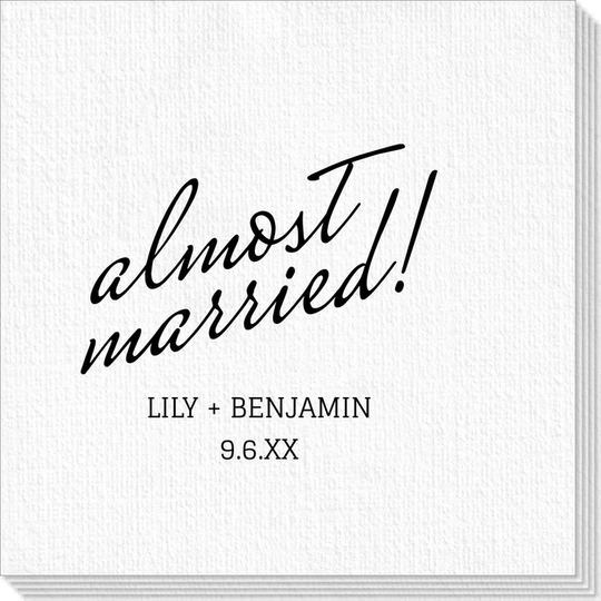 Expressive Script Almost Married Luxury Deville Napkins