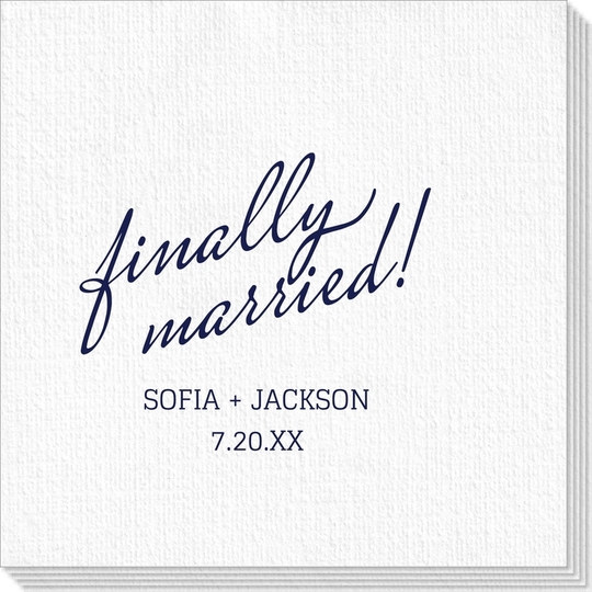 Expressive Script Finally Married Luxury Deville Napkins