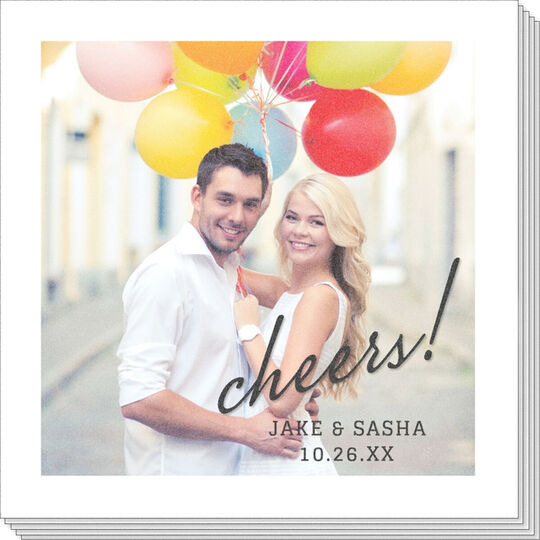 Cheers Script Photo Napkins