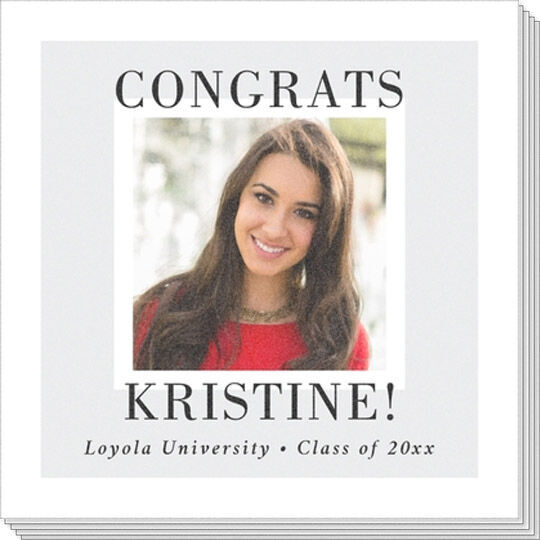 Colored Frame with Your Message Photo Napkins