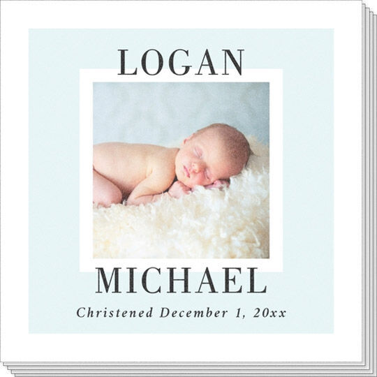 Colored Frame with Your Message Photo Napkins