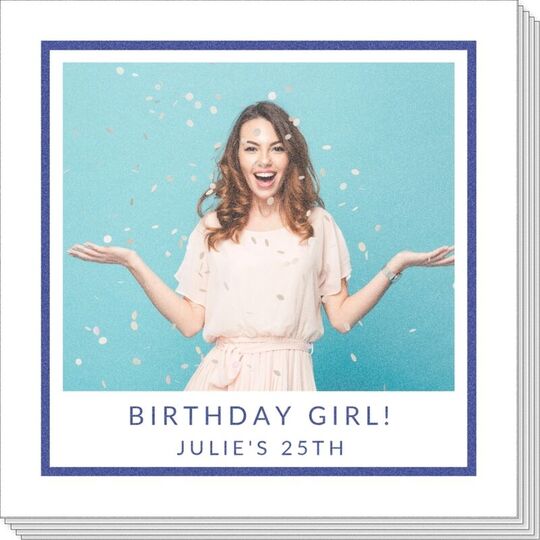 Bold Frame and Text Photo Napkins