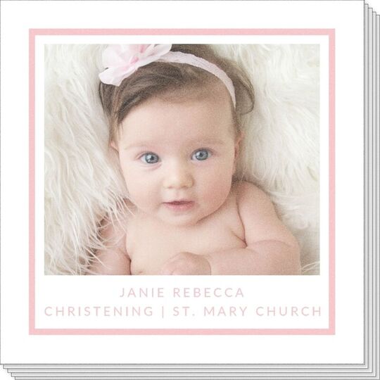 Bold Frame and Text Photo Napkins