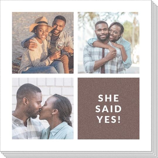 Four Block in Your Color Photo Napkins
