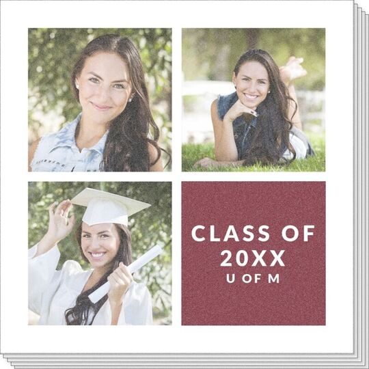 Four Block in Your Color Photo Napkins