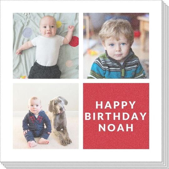 Four Block in Your Color Photo Napkins