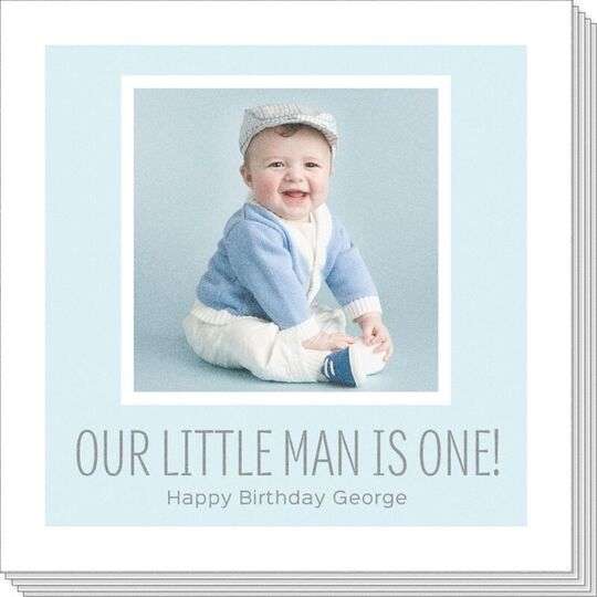 Your Text and Colored Frame Photo Napkins