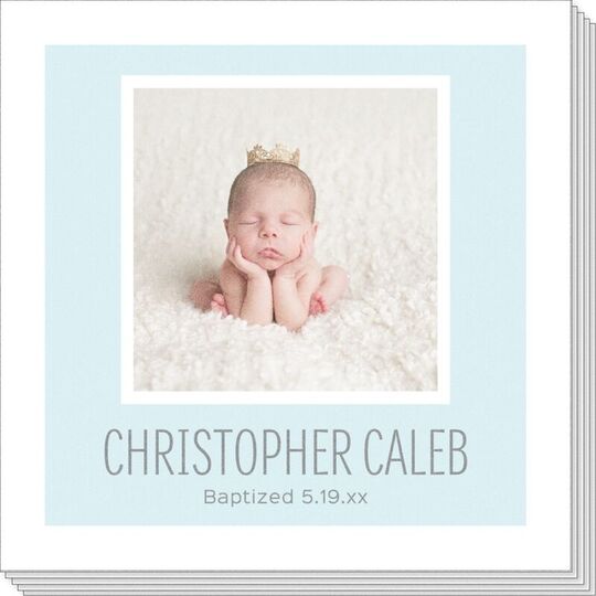 Your Text and Colored Frame Photo Napkins