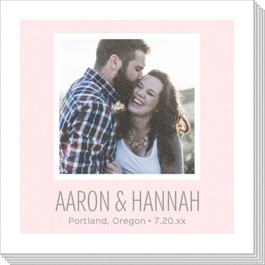 Your Text and Colored Frame Photo Napkins
