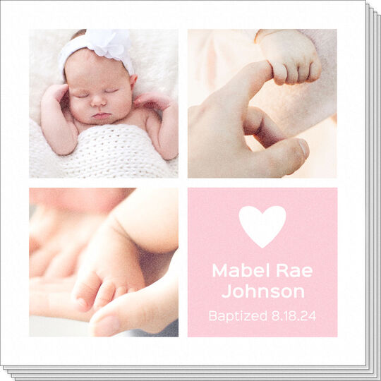 Heart Multi Block Photo Napkins