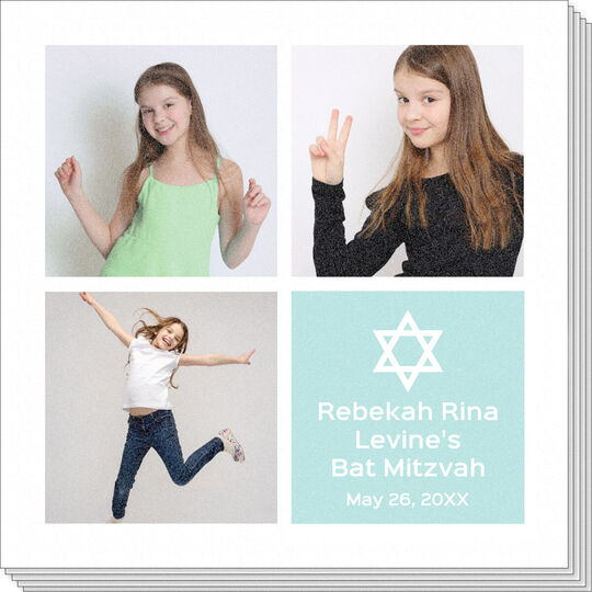 Star of David Multi Block Photo Napkins