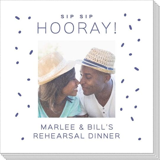 Confetti Sip Sip Hooray Photo Napkins