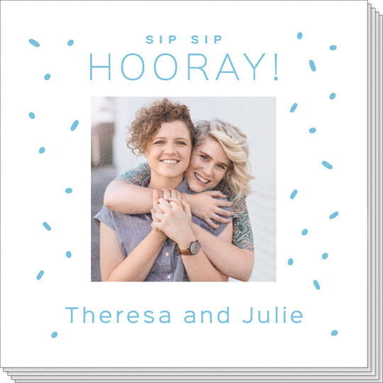 Confetti Sip Sip Hooray Photo Napkins