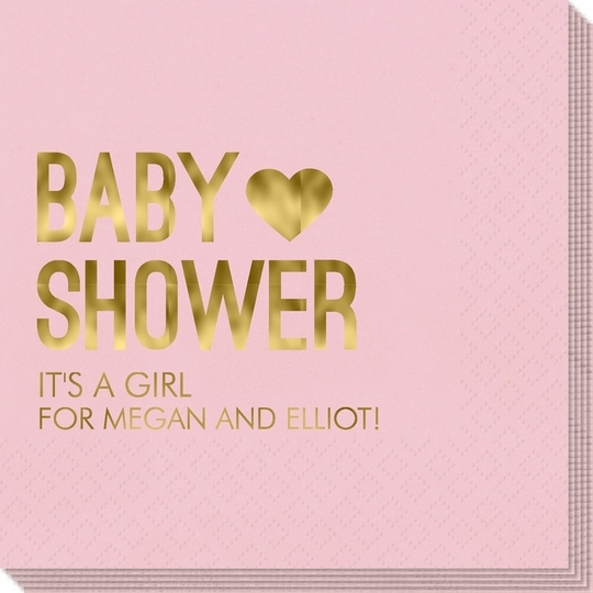 Baby Shower with Heart Napkins