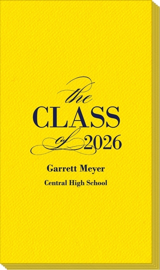 Classic Class of Graduation Linen Like Guest Towels