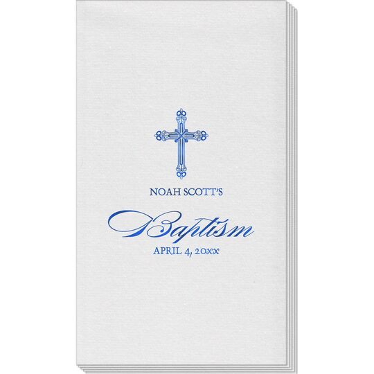 Religious Cross Linen Like Guest Towels