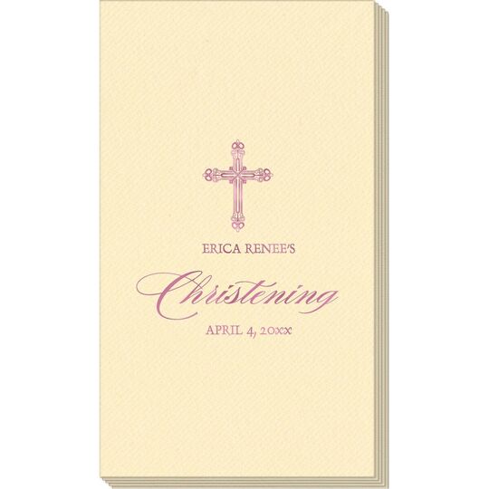 Religious Cross Linen Like Guest Towels